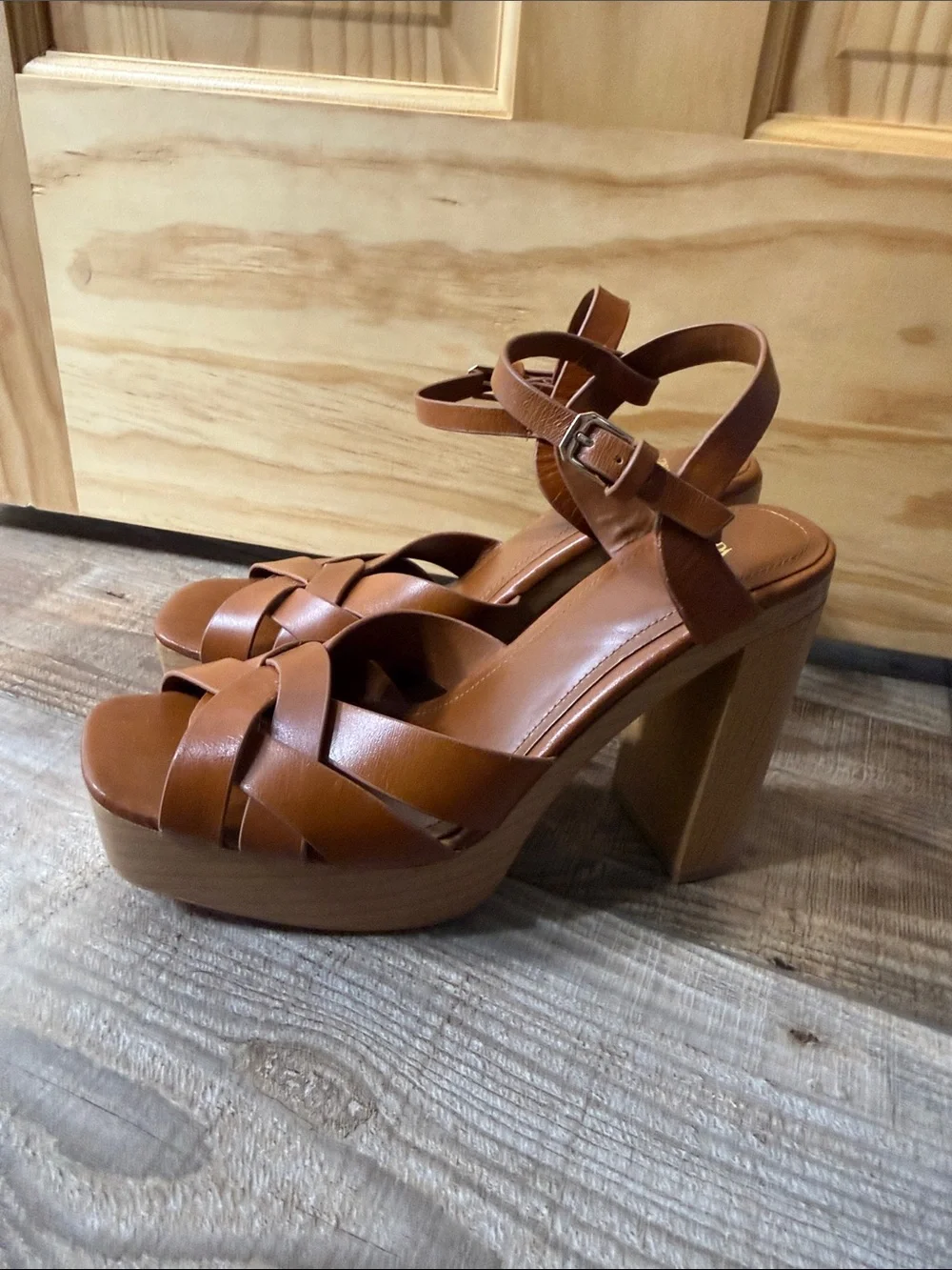 Zara Chunky Platform Sandals - Brown